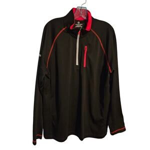 LANDS END Mens black and red quarter-zip pullover Jacket sz.L